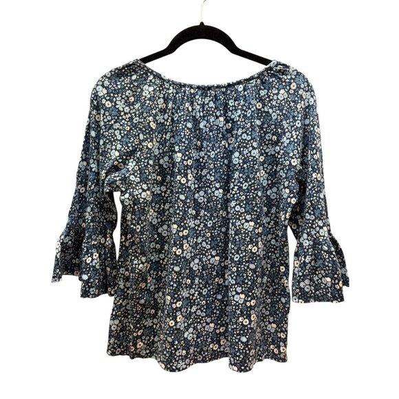 Michael Kors Womens Navy Blue Floral Pull Over Top Size Small - Picture 2 of 4